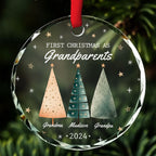 First Christmas As Grandparents - Personalized Custom Glass Ornament