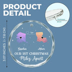 Our Christmas Miles Apart Same Love - Personalized Custom Glass Ornament
