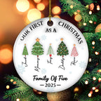 Three Names Of Christmas Tree - Personalized Custom 3D Inflated Effect Ceramic Ornament