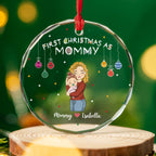 First Year As Mommy - Personalized Custom Glass Ornament