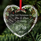 Our 1st Christmas As Mr. And Mrs. - Personalized Custom Glass Ornament