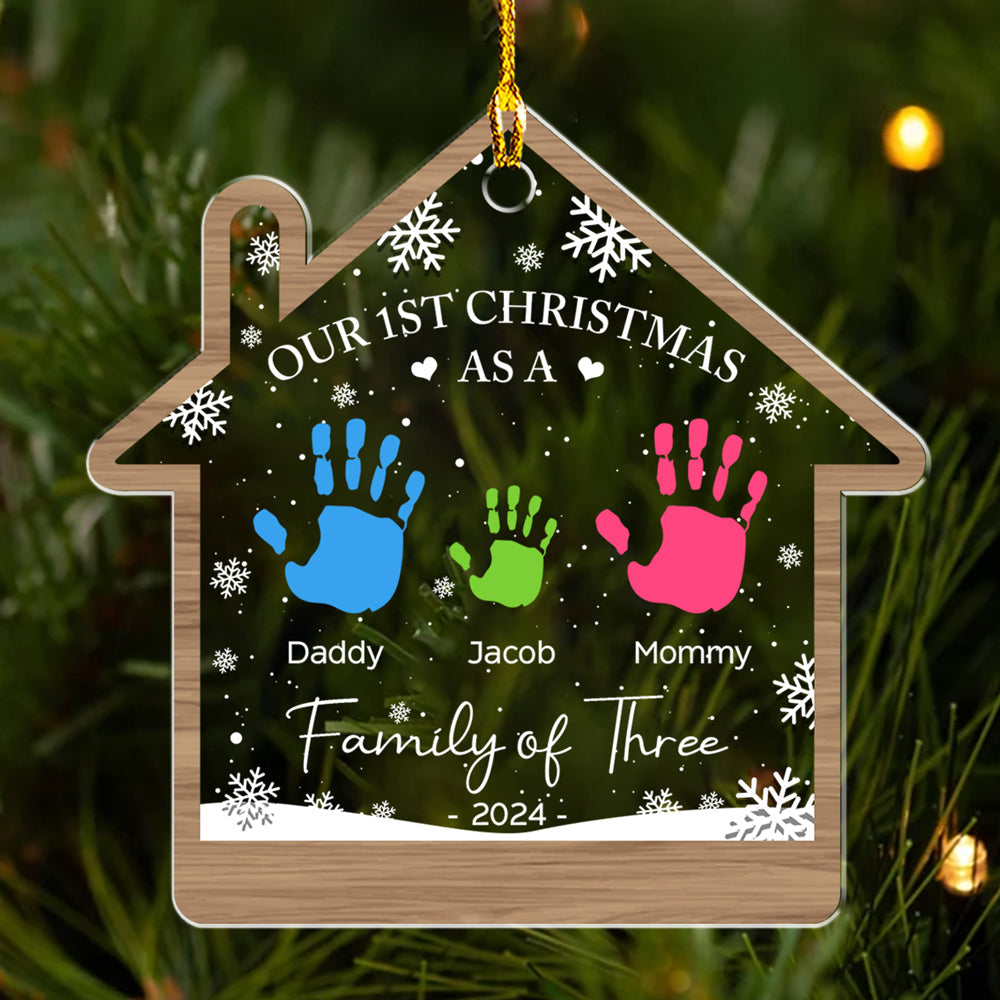 Happy Our 1st Christmas - Personalized Custom Acrylic Ornament