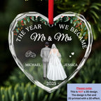 First Year As One - Personalized Custom Glass Ornament