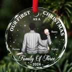 Our 1st Christmas As A Family - Personalized Custom Glass Ornament