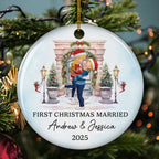 Love Shines Bright This Christmas - Personalized Custom Ceramic Ornament