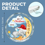 1st Christmas Of Baby - Personalized Custom Glass Ornament