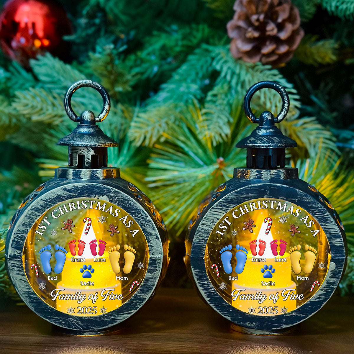 Our First Christmas - Personalized Custom Christmas Lantern