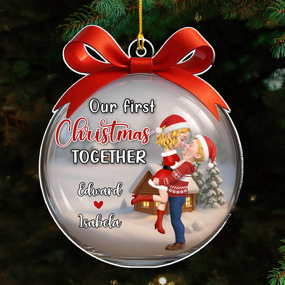 Our First Christmas Together In Ball Love - Personalized Custom Acrylic Ornament