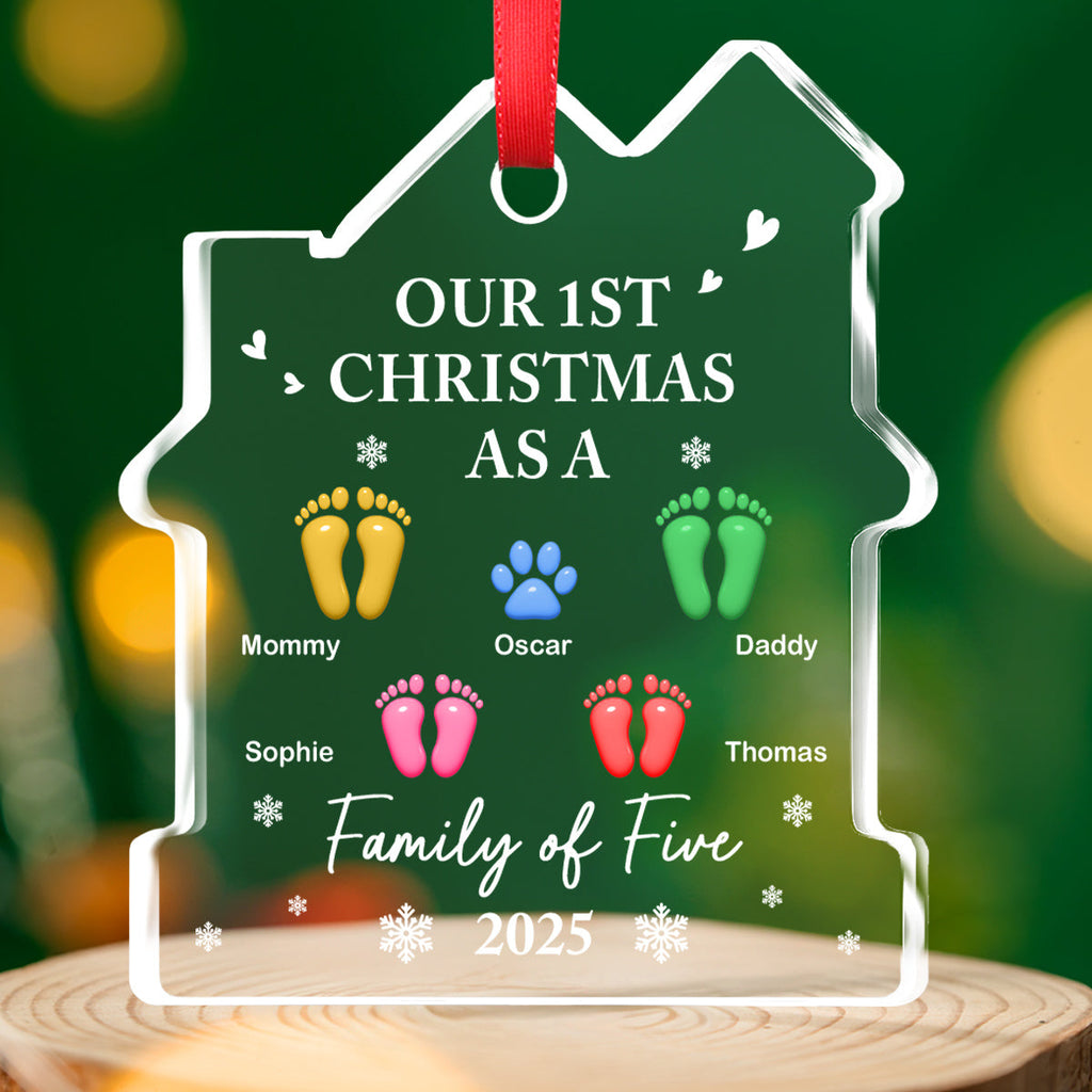 Our First Holiday Season As One - Personalized Custom House Shaped Glass Ornament