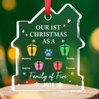 Our First Holiday Season As One - Personalized Custom House Shaped Glass Ornament