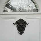 Horned Skull Gothic Door Knocker