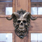 Horned Skull Gothic Door Knocker