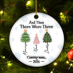 And Then There Were Three - Personalized Custom 3D Inflated Effect Ceramic Ornament