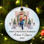 Love Shines Bright This Christmas - Personalized Custom Ceramic Ornament