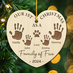 Happy 1st Christmas As A Family - Personalized Custom Wood Ornament