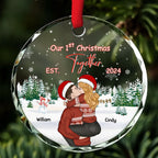 First Christmas With You - Personalized Custom Glass Ornament