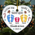 Ornement En Céramique Personnalisé À Effet 3D - Notre Premier Noël