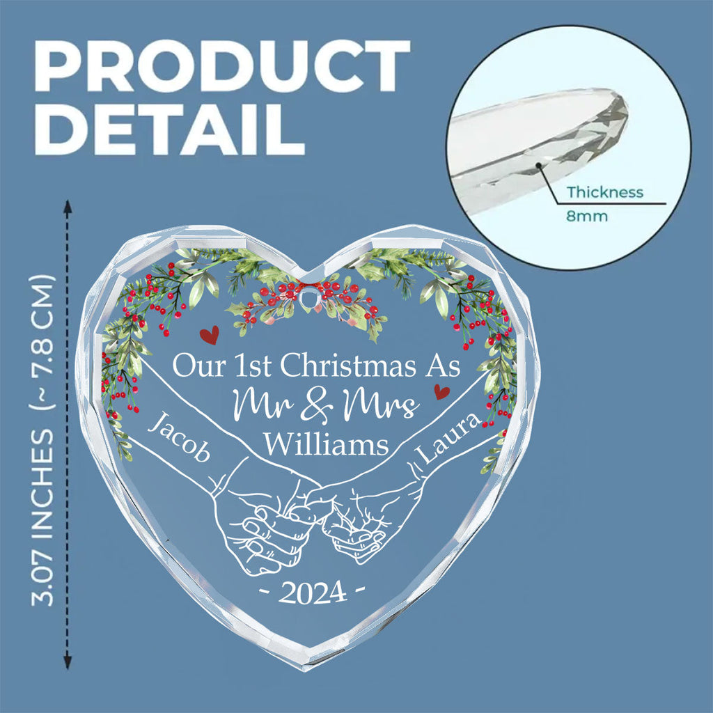 Our 1st Christmas As Mr. And Mrs. - Personalized Custom Glass Ornament