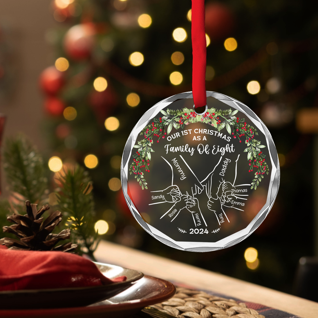 Our 1st Christmas As Love - Personalized Custom Glass Ornament