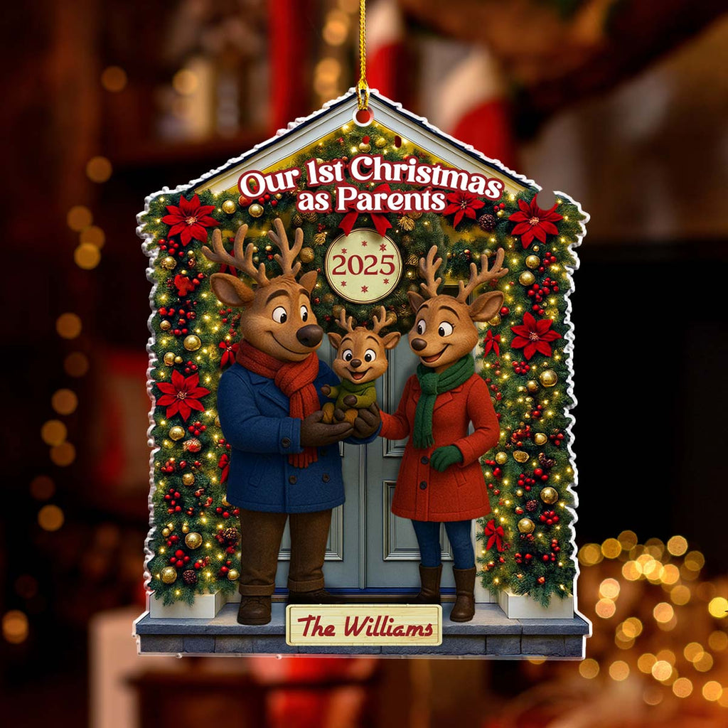 1st Christmas As Parent - Personalized Custom Acrylic Ornament
