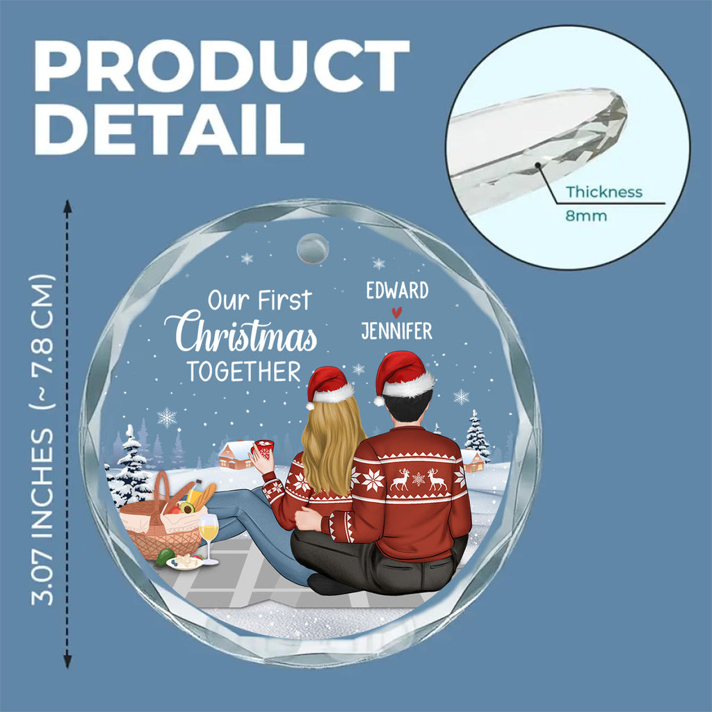 Our First Year - Personalized Custom Glass Ornament