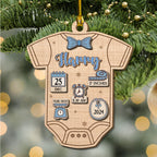 Baby First Christmas - Personalized Custom Freeshape 2-Layered Wood Ornament