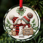 Merry And Bright Together - Personalized Custom Glass Ornament