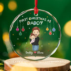 First Christmas As Daddy - Personalized Custom Glass Ornament