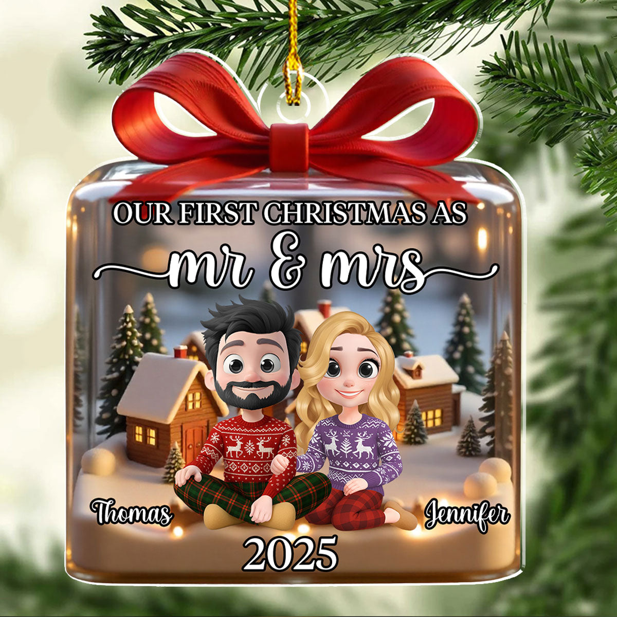 Our First Time Together - Personalized Custom 3D Effect Acrylic Ornament