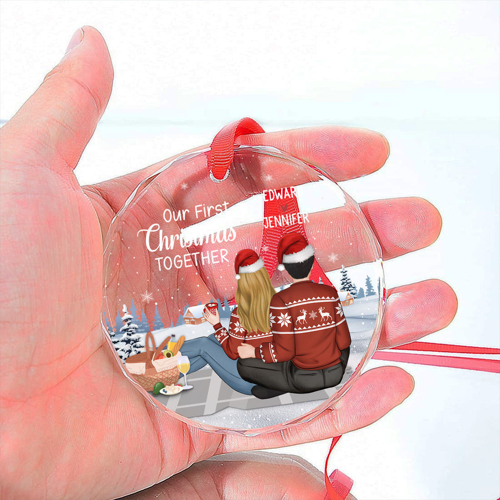 Our First Year - Personalized Custom Glass Ornament