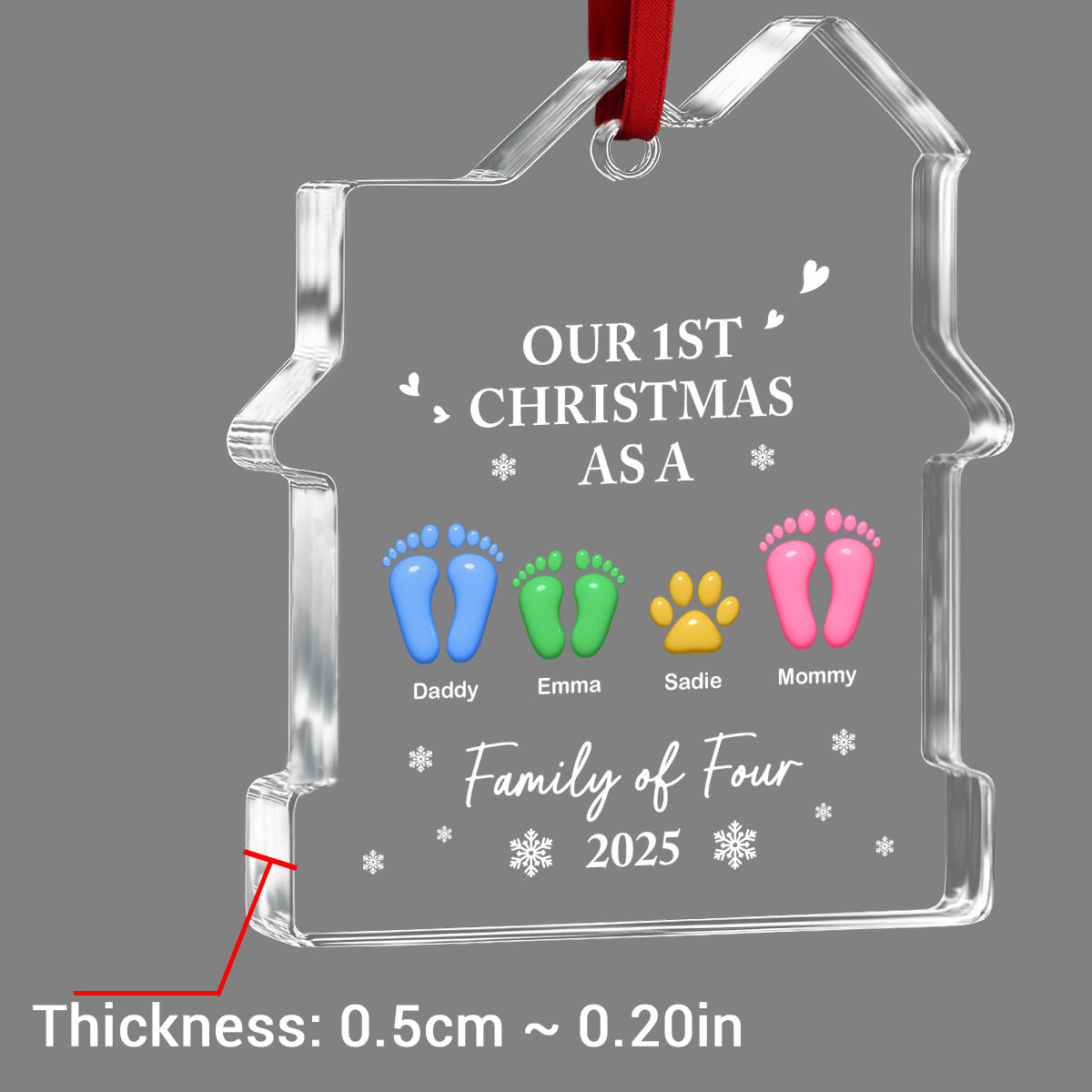 Our First Holiday Season As One - Personalized Custom House Shaped Glass Ornament