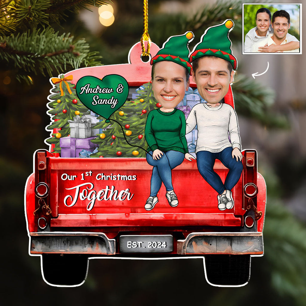 Couple Photo 1st Christmas - Personalized Custom Acrylic Ornament