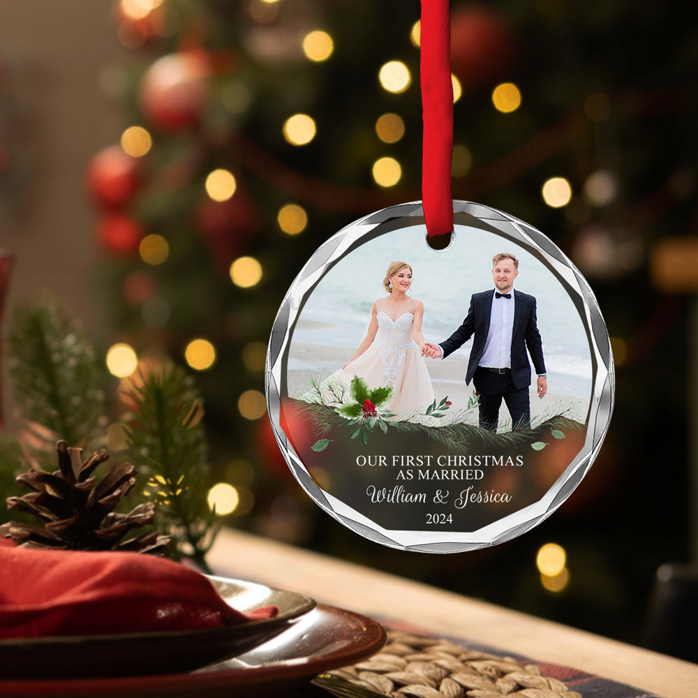 Our Love - Personalized Custom Glass Ornament