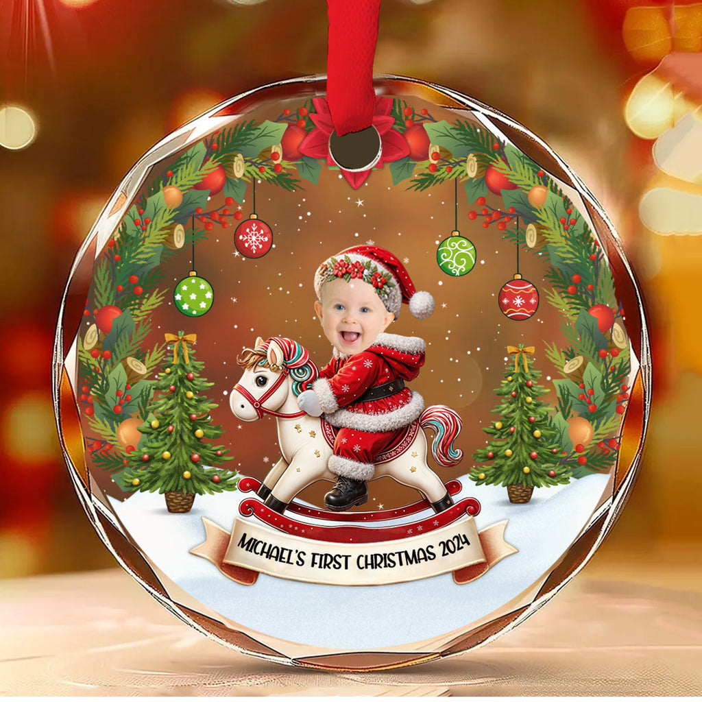 First Christmas Of Baby - Personalized Custom Glass Ornament