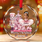 Custom Photo 1st Christmas - Personalized Custom Glass Ornament