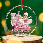 Custom Photo 1st Christmas - Personalized Custom Glass Ornament