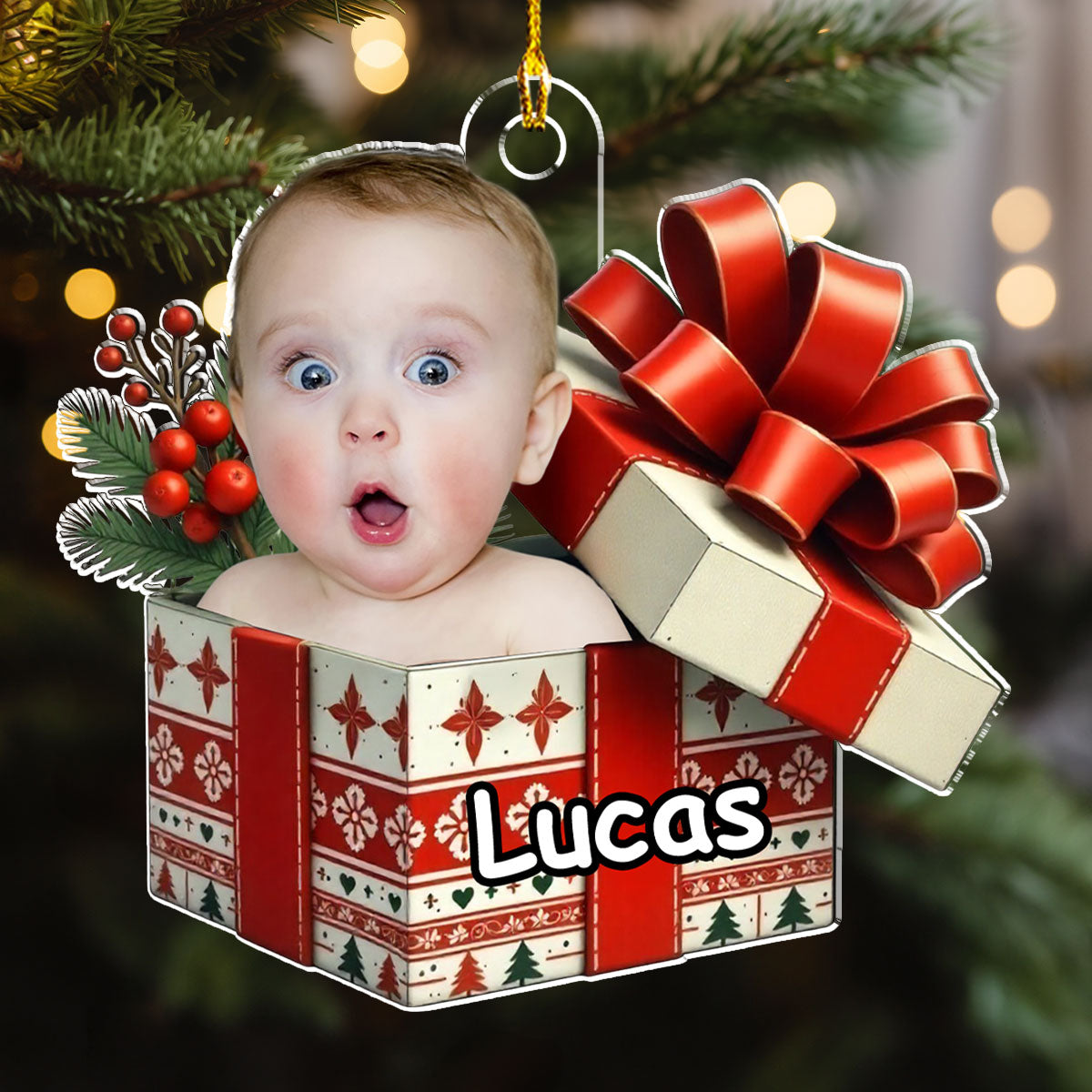 Baby Christmas Present - Personalized Custom Acrylic Ornament