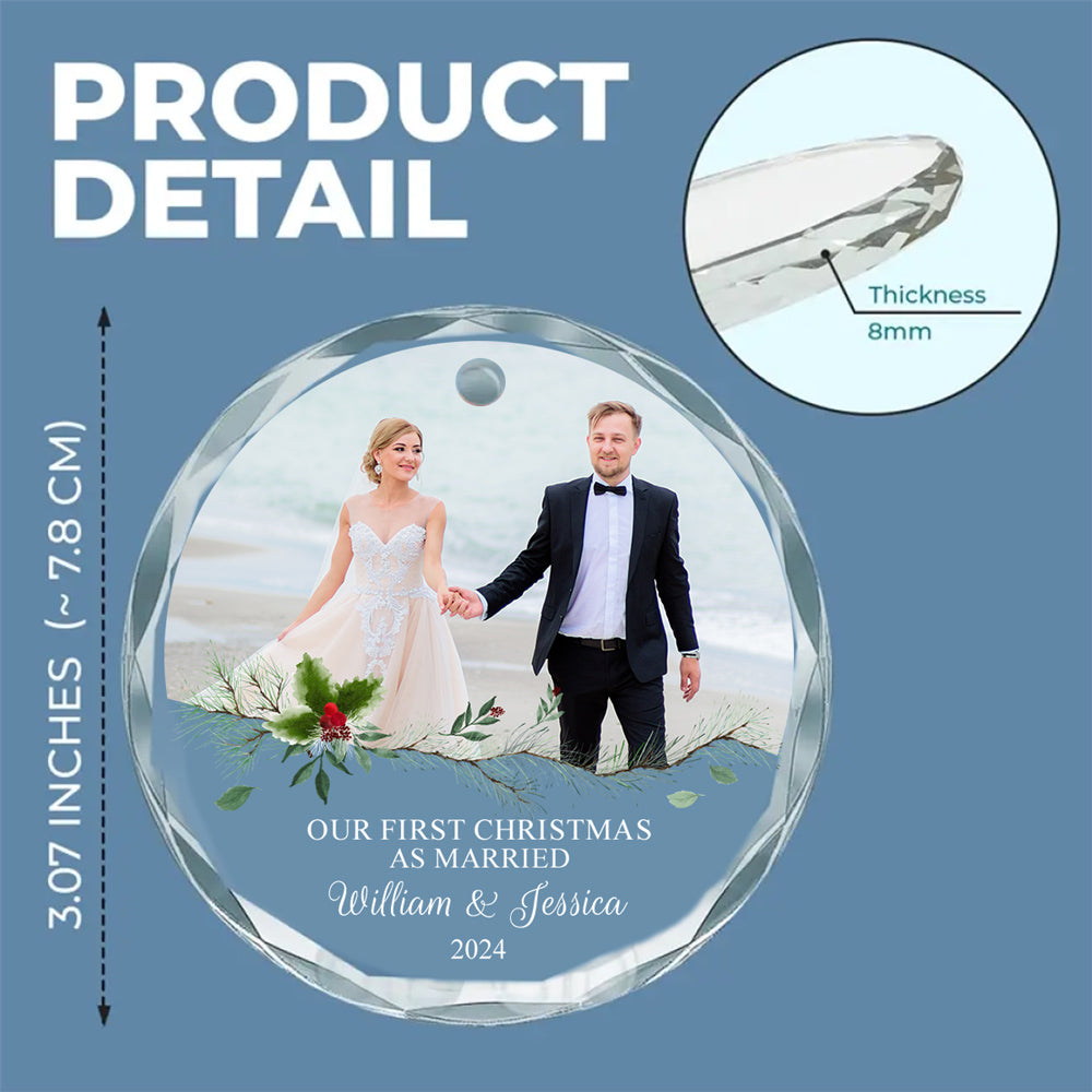 Our Love - Personalized Custom Glass Ornament