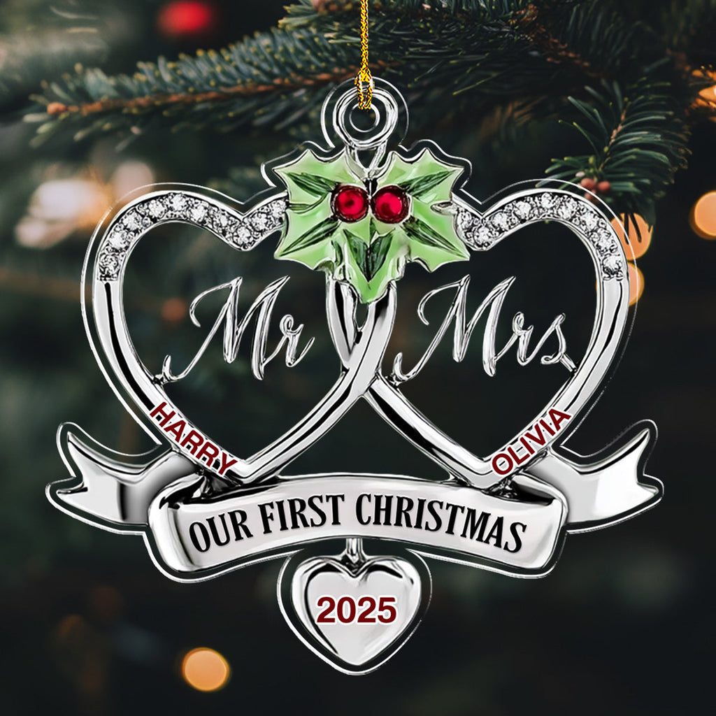 Merry And Married - Personalized Custom Acrylic Ornament