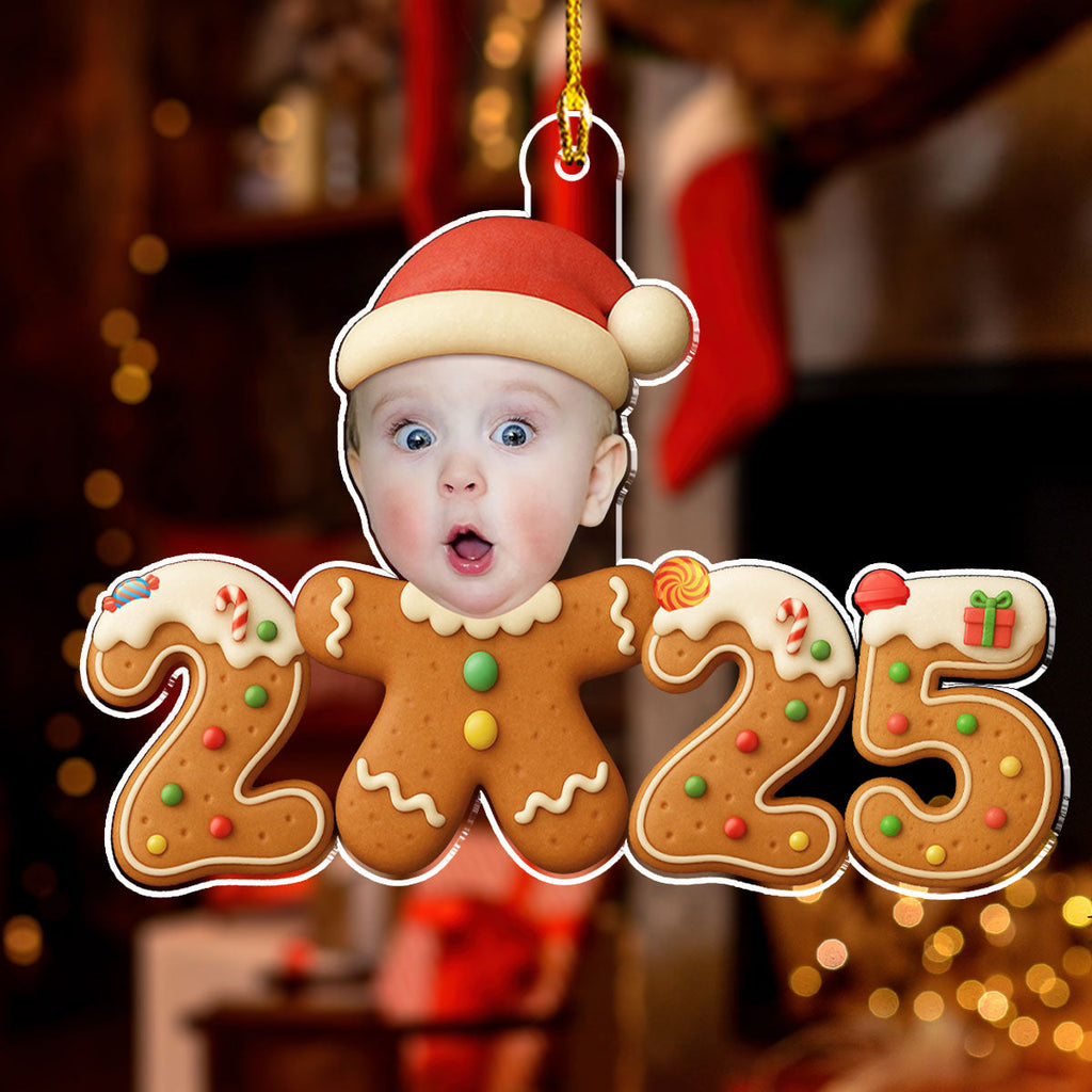 Baby First Christmas 2025 Gingerbread - Personalized Custom Acrylic Ornament