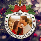 First Christmas Married - Personalized Custom 2-layered Wood Ornament