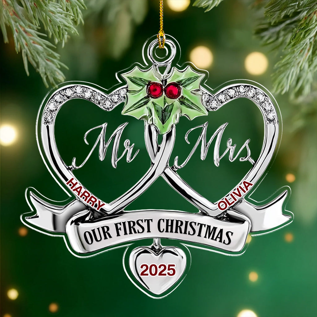 Merry And Married - Personalized Custom Acrylic Ornament