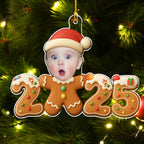 Baby First Christmas 2025 Gingerbread - Personalized Custom Acrylic Ornament