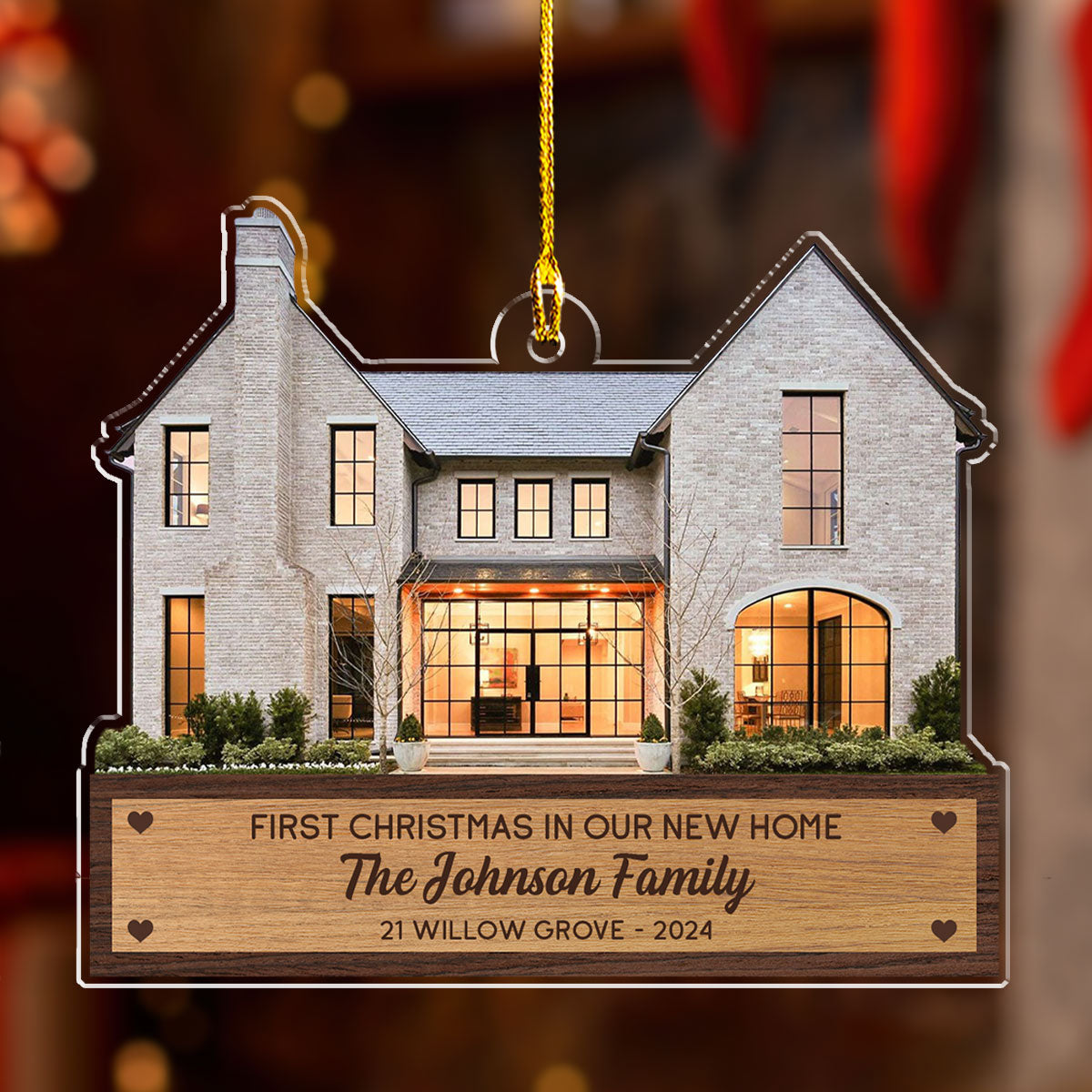 First Christmas In Our New Home Custom Photo - Personalized Custom Acrylic Ornament