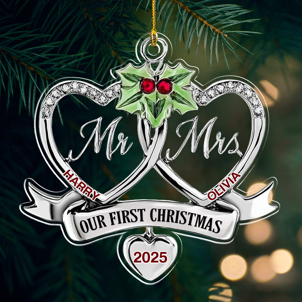 Merry And Married - Personalized Custom Acrylic Ornament