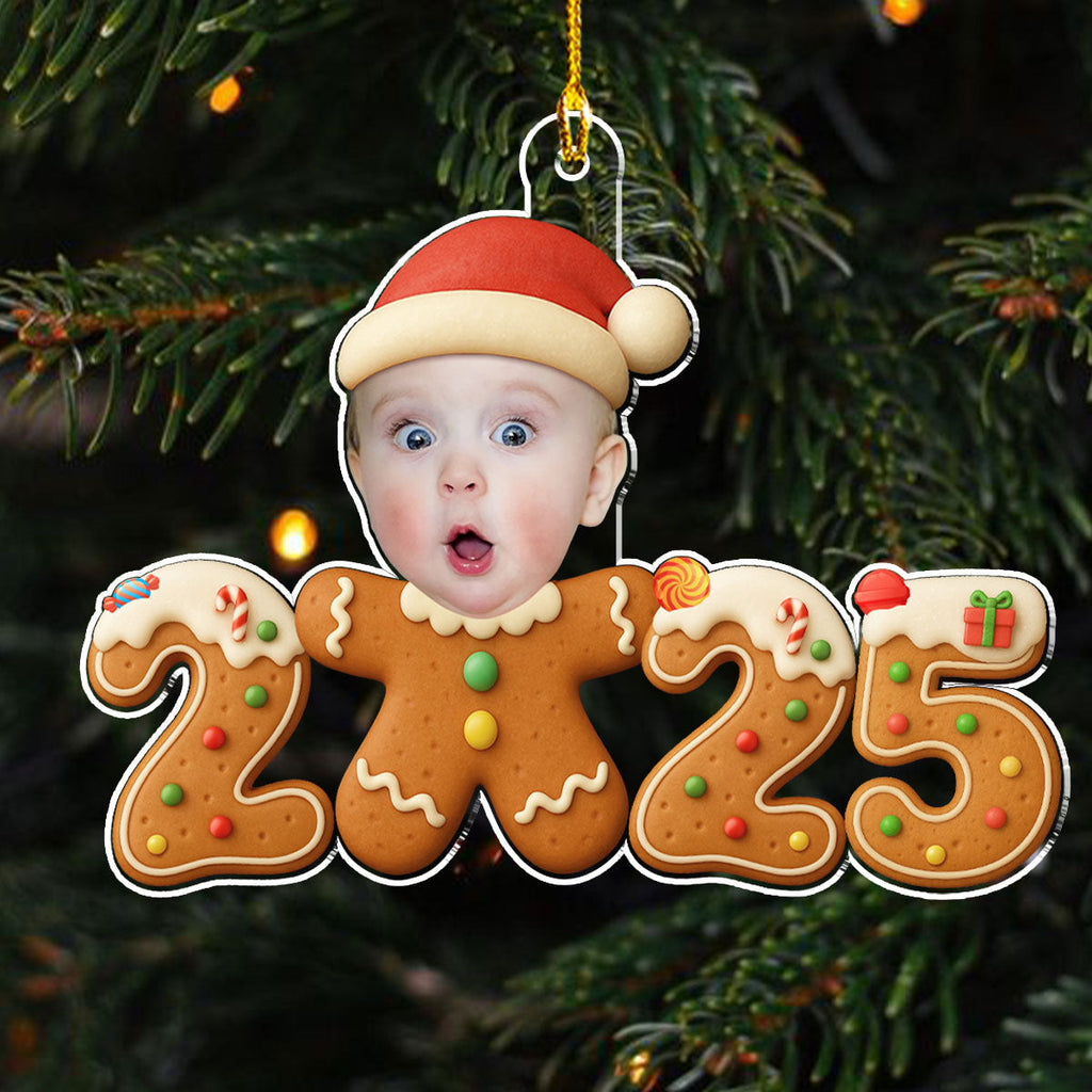 Baby First Christmas 2025 Gingerbread - Personalized Custom Acrylic Ornament
