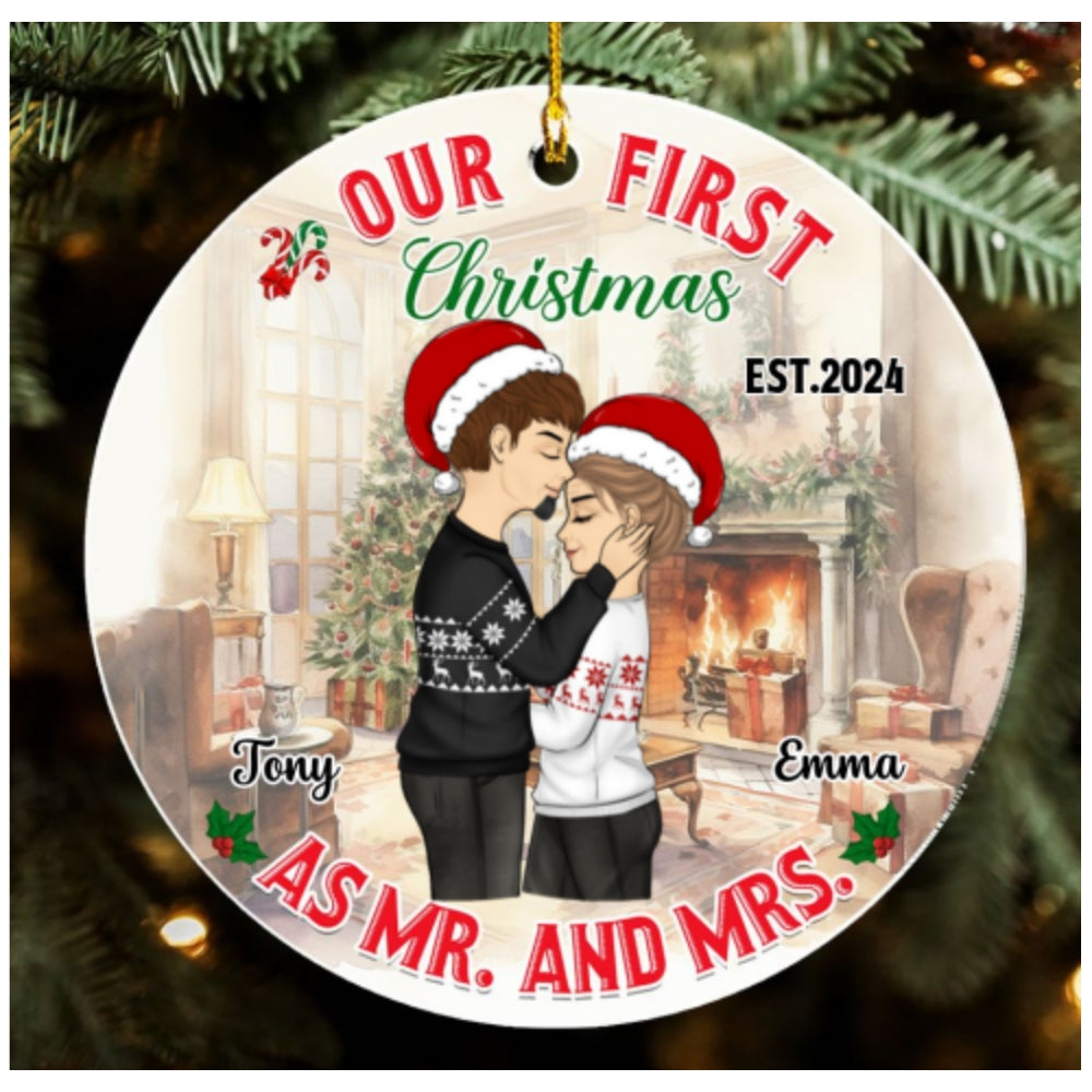 Mr And Mrs - Personalized Custom Acrylic Ornament