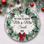 Newlywed Bride Groom - Personalized Custom Ceramic Ornament