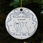Our first Christmas Toile De Jouy - Personalized Custom Ceramic Ornament