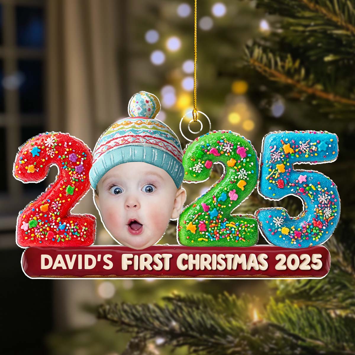 Custom Photo Baby 1st Christmas - Personalized Custom Acrylic Ornament